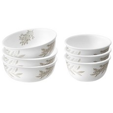 Corelle 康寧 銀色花圈系列 餐碗6件組, 白色, 330ml 3入+480ml 3入, 1組