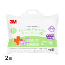 3M 小童防蟎枕心 附純棉枕套 6~11歲適用, 白色, 2個