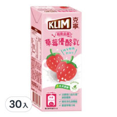 KLIM 克寧 草莓優酪乳, 含膳食纖維 促進消化, 法國進口益生菌, 198ml, 30入