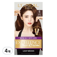 로레알파리 NEW 엑셀랑스 듀오크림, 5호 라이트 브라운, 4개 5호 자연 갈색X4, 4개