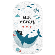 好物良品 卡通系列 浴缸可剪裁防滑絲圈瀝水墊 40x70cm Hello Ocean Baby Shark, 40 x 70cm, babyshark, 1個