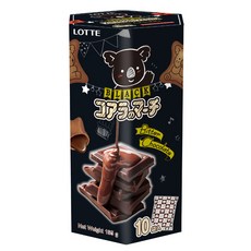 LOTTE 樂天 小熊餅 濃黑巧克力風味, 口感濃郁 內餡可可含量增加25%, 餅乾苦甜適中 低含糖量, 195g, 1盒