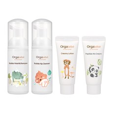 Orgabebe 幼兒用旅行組沐浴乳 洗髮精+臀部清潔劑+乳液+乳霜組, 1組