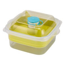 Cimelax 沙拉餐盒，1400ml，195x170x100mm, 綠色, 2個