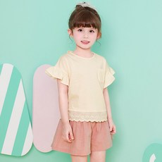 여아용 로맨틱 린넨팬츠 상하복