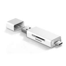 라온 USB 3.0 C타입 카드 리더기, CR-100C, 화이트, CR-100C