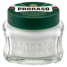 PRORASO 鬍前軟化膏 綠標 沁涼薄荷, 95%以上天然成分，100ml, 1個