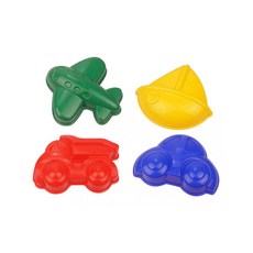 VIKINGTOYS 夏日沙灘玩沙模具組，原裝進口，安全玩具，鮮明配色，柔軟性強，食品級材料, 顏色隨機, 1組, #82035, 4件