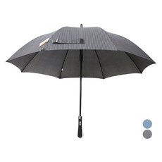 PARACHASE 男女通用條紋圖案基本款自動長雨傘 1086, 黑色