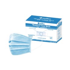 MEDTECS 美德醫療 手術防護口罩，50片/盒，細菌過濾效率達99%，防飛沫傳染，不含甲醛和螢光劑, 藍色, 1盒
