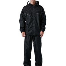 BAOGANI 寶嘉尼 極光機能二件式雨衣, 3M高係數反光標, YKK拉鍊, 輕量化超細纖維, L, 黑色