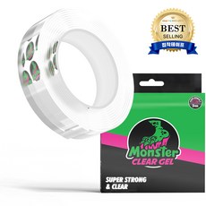몬스터 클리어 겔 다용도 초강력 실리콘 투명 양면테이프 3m, 1개