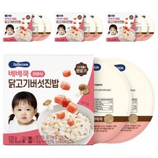 베베쿡 완료기 닭고기버섯진밥 실온이유식 2p, 혼합맛(닭고기/버섯), 220g, 4개