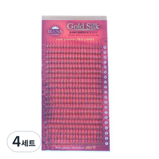 하나 골드실크 래쉬 3D 인조 속눈썹 JC 0.10 12mm, 블랙, 4세트