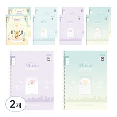 PENPIA 1 000小學線圈筆記本1-6音樂通用 10個入, 隨機出貨, 2個