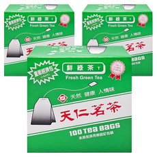 天仁茗茶 鮮綠茶經濟包 100茶包 天然健康人情味, 2g, 100包, 3盒