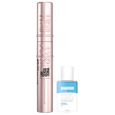 MAYBELLINE 媚比琳 飛天翹睫毛膏超值組, 纖長效果, 根根分明, 持久不暈染不塌陷, 含眼唇卸妝液, 黑色, 1組