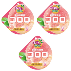 UHA 味覺糖 酷露露Q糖, 水蜜桃味, 國產白桃果汁入, 40g, 3包