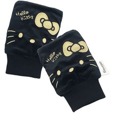 Hello Kitty 凱蒂貓 功能性保暖手套 露指款, 黑色, 1雙