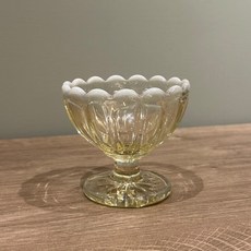 HIROTA GLASS 廣田硝子 雪花 冰沙高腳杯 小, 日本製造 玻璃材質 適用於烘碗機, 古董白, 1個