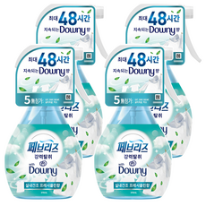 페브리즈 다우니 섬유탈취제 실내건조 프레시클린향 본품, 370ml, 4개