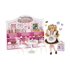 TAKARA TOMY Licca 莉卡娃娃 Kitty 甜點屋 Set, 內含咖啡店員裝扮莉卡娃娃，超過50種甜點和配件, 1組