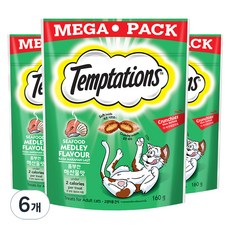 템테이션 고양이 간식, 풍부한 해산물맛, 160g, 6개 풍부한 해산물맛, 6개