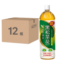 黑松茶花 無糖綠茶 12入, 減少體脂肪形成, 調節血脂, 1.23L, 12瓶