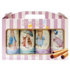 PETER RABBIT 比得兔 綜合捲心酥禮盒 4入組, 巧克力口味+卡布奇諾口味+淇淋巧酥口味+香草口味, 1組