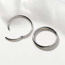 써지컬스틸 얇은 기본링 원터치 피어싱 10mm 2p