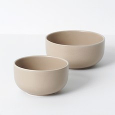BOWLBOWL Retro Line餐碗組, 飯碗+大碗, 焦糖米色, 1組