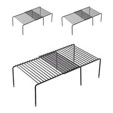 까사랩 길이조절 정리선반 3p, 블랙