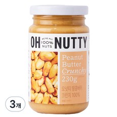  오넛티 땅콩버터 크런치 100%, 230g, 3개 