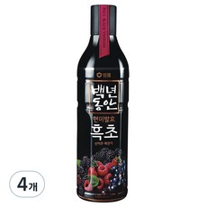 샘표 백년동안 산머루 복분자 현미발효 흑초, 900ml, 4개