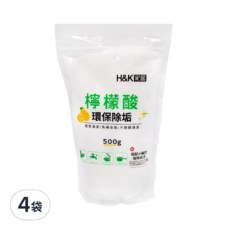 H&K 家居 檸檬酸, 環保除垢, 500g, 居家清潔/馬桶去垢/不銹鋼清潔, 4袋