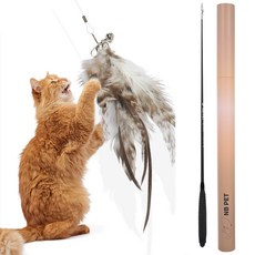 NB PET 진짜 낚시회사가 만든 고양이 장난감 낚시대 리필교체형 2단 0.96m, 블랙(낚시대), 랜덤발송(기본미끼), 랜덤발송(리필미끼), 1개