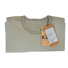 KZM OUTDOOR 男款LOGO短袖 灰/綠色, XL, 灰綠色