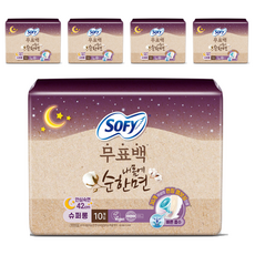 SOFY 蘇菲 溫和超長夜用蝶翼型衛生棉, 超長夜用型(42cm), 10片, 5包