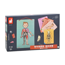 Janod 磁鐵遊戲書 我的身體, 原生紙漿材質，磁吸設計，繽紛童趣, 不適用
