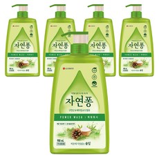 자연퐁 찌든때 걱정없는 솔잎 파워워시 주방세제 용기형, 5개, 980ml