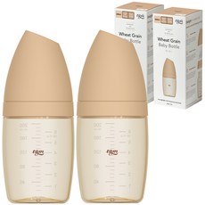 티지엠 유아용 PPSU 밀알 젖병, 탠브라운, 200ml, 2개 - 아기용품