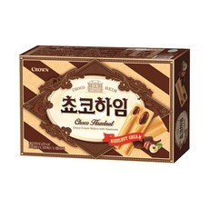 CROWN 皇冠 HEIM 榛果可可醬威化酥, 韓國人氣休閒零食，香濃酥脆, 142g, 1盒
