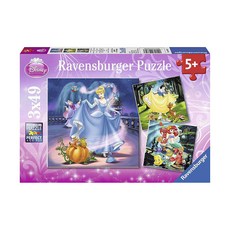 Ravensburger 維寶迪士尼公主拼圖，3x49片，5歲以上兒童適用, 迪士尼公主1, 147片, 1盒