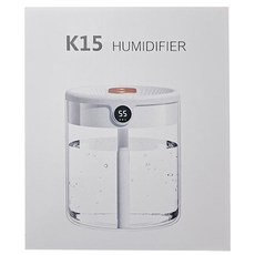 HONDONI 升級版銀離子智能濕度顯示雙噴霧水氧機，2L大容量，冰川白，智能加濕, K15-W, 1個
