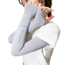 NAMATETSU 生鐵 女款 手掌無顆粒設計防曬冰涼袖套 UPF50+, 總長52cm 上圍17cm 下圍14cm, 灰色, 1雙