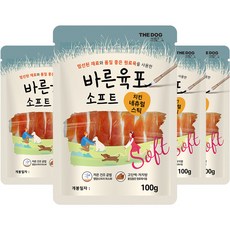 더독 강아지 올바른 소프트 육포 100g, 4개, 치킨네츄럴스틱