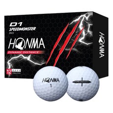 HONMA Golf 本間高爾夫 高爾夫D1 Speed Monster高爾夫球, 12入, 白色, 1個