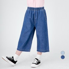 롤리트리 아동용 가벼운 해지 데님 7부 바지