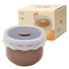 Firgi 蜂蜜罐陶瓷副食品密封保存容器+蓋子組, 灰褐色, 250ml, 1組