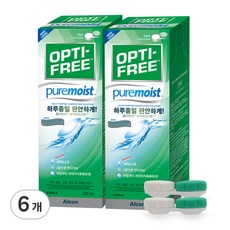 옵티프리 퓨어모이스트 렌즈세정액 420ml 2p + 렌즈케이스 2p, 6개